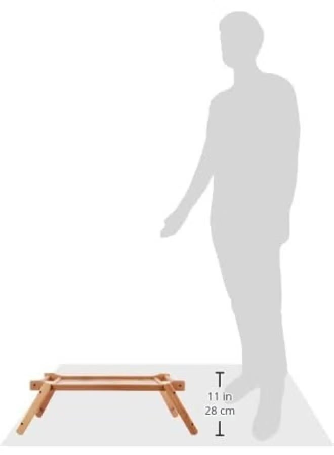 زوبا صينية للسرير من الخيرزان مع أرجل قابلة للطي بني - Image 3